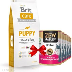Brit Care Puppy Lamb & Rice 12kg + Zew Natury karma mokra 94% mięsa 6x400g