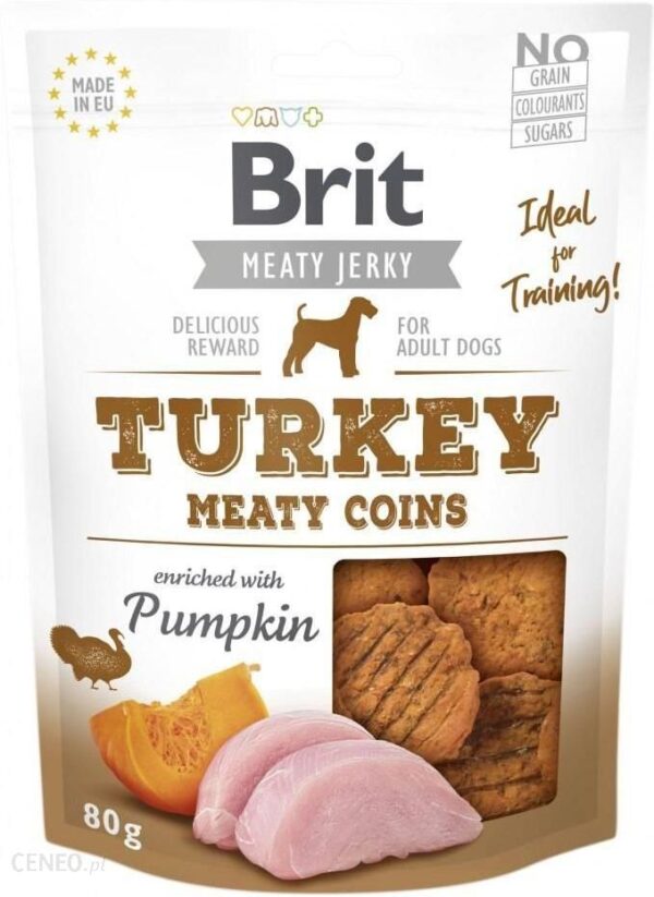 Brit Jerky Snack Turkey Meaty Coins 4x80g