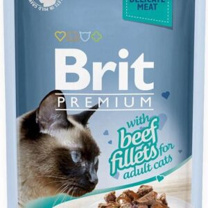 Brit Premium Beef Fillets For Adult Cats Gravy 85G