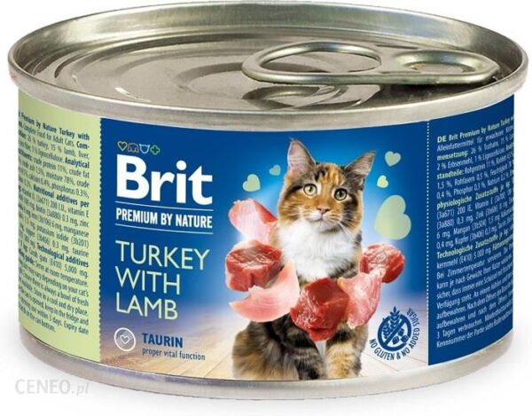 Brit Premium By Nature Cat Turkey With Lamb 24x200G