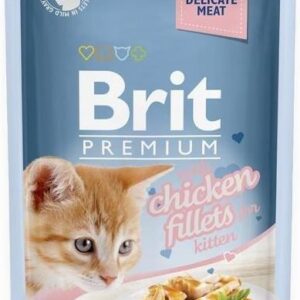 Brit Premium Cat Kitten Chicken Fillets Gravy 24x85g