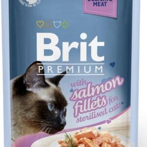 Brit Premium Cat Sterilised Salmon Gravy 12X85G