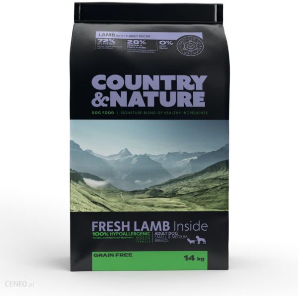 Country&Nature Lamb And Turkey Recipe Adult Dog Small&Medium Breeds 14Kg