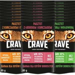 Crave Cat Pasztet Mix 3 Smaków 24X85G
