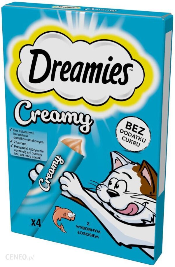 Dreamies Creamy Przysmak Z Łososiem 4X10G