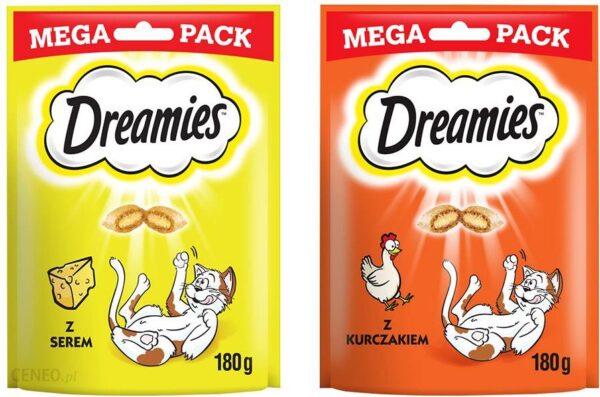 Dreamies Mega Pack Ser 180g + Kurczak 180g