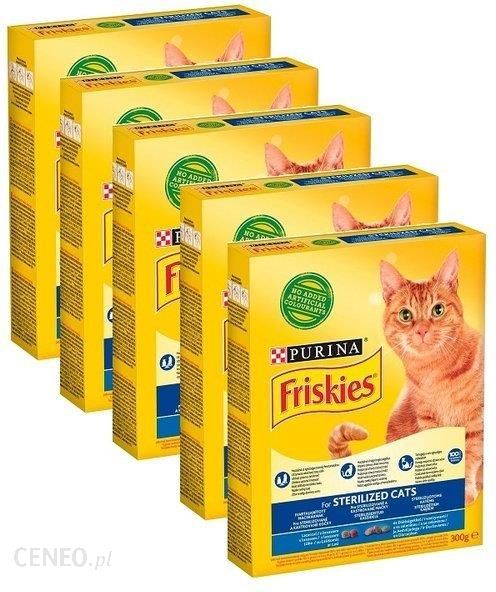 Friskies Sterilised 5x300 g - sucha karma dla kotów sterylizowanych 5x300g