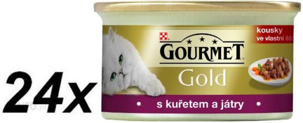 Gourmet Gold Kawałki w Sosie Kurczak z Wątróbką 24x85g