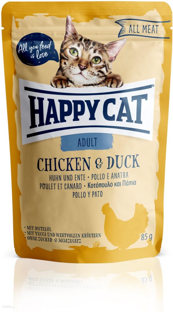 Happy Cat All Meat Adult w saszetce Kurczak i kaczka 24x85G