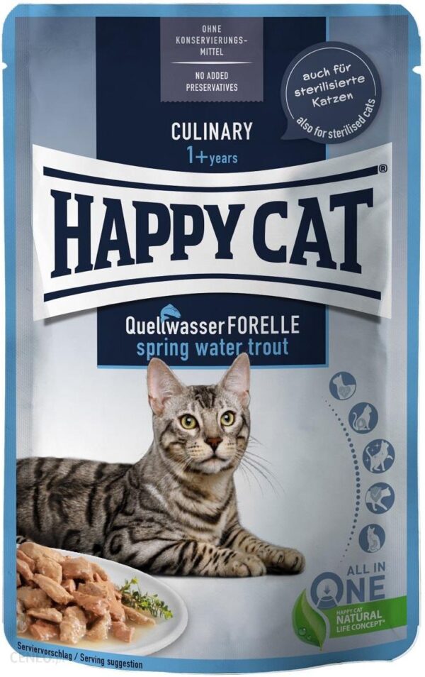 Happy Cat Culinary Quellwasser Forelle Saszetka Pstrąg 24X85G
