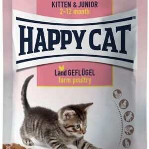 Happy Cat Kitten&Junior Drób W Sosie 24X85G