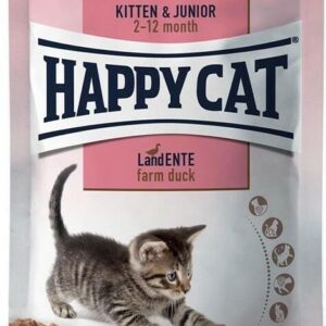 Happy Cat Kitten&Junior Land Kaczka Drób W Sosie 24X85G