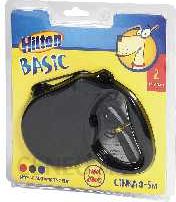 Hilton Basic 2 - smycz automatyczna dla psa - czarna