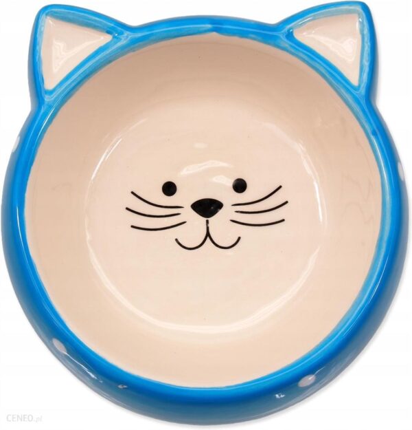 Magic Cat Ceramiczna Miska Dla Kota Nibieska W Kształcie Głowy 0