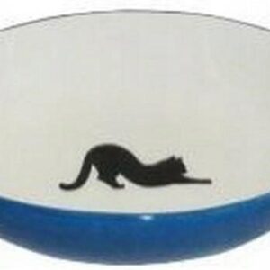 Miska ceramiczna dla kota owalna Niebieska