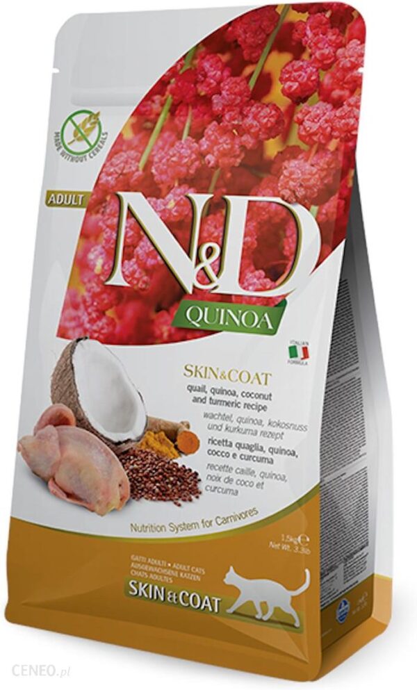 N & D Cat Quinoa Skin & Coat Quail 1