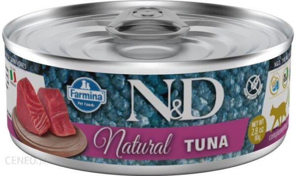 N&D Natural Karma Dla Kotów Uzupełniająca I Naturalna Tuńczyk 80G