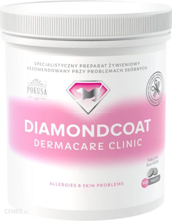 Pokusa Diamondcoat Dermacare Clinic 500Tbl.- Preparat Wspomagający Przy Alergicznych Problemach Skórnych U Psów