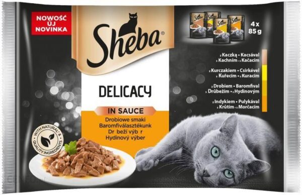 Sheba Delicacy In Sauce Drobiowe Smaki W Sosie 4X85G