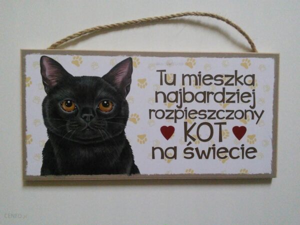 Tabliczka dekoracyjna z motywem /Kot Czarny