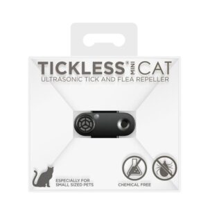 TICKLESS Mini Cat Ultradźwiękowy odstraszacz kleszczy i pcheł dla kotów Czarny