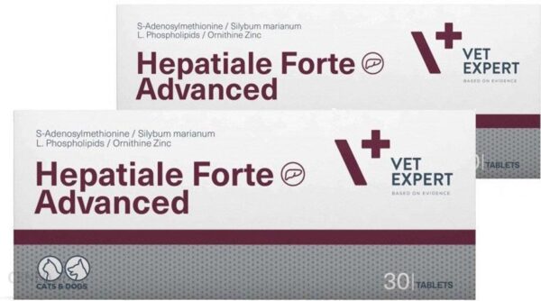 Vet Expert Hepatiale Forte Advanced preparat wspomagający funkcje wątroby dla psów i kotów 2x30tabl.